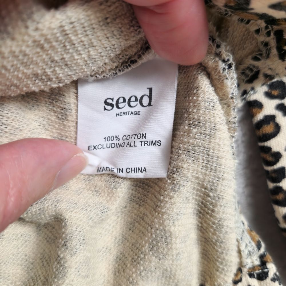 Seed Heritage Leopard Print Top‎ with Side Slits And Drawstring Size 8 - Picture 7 of 8